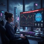 Crypto trader managing risk during high-volatility market events on a modern exchange dashboard in 2026