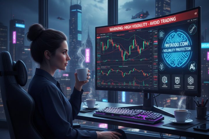 Crypto trader managing risk during high-volatility market events on a modern exchange dashboard in 2026