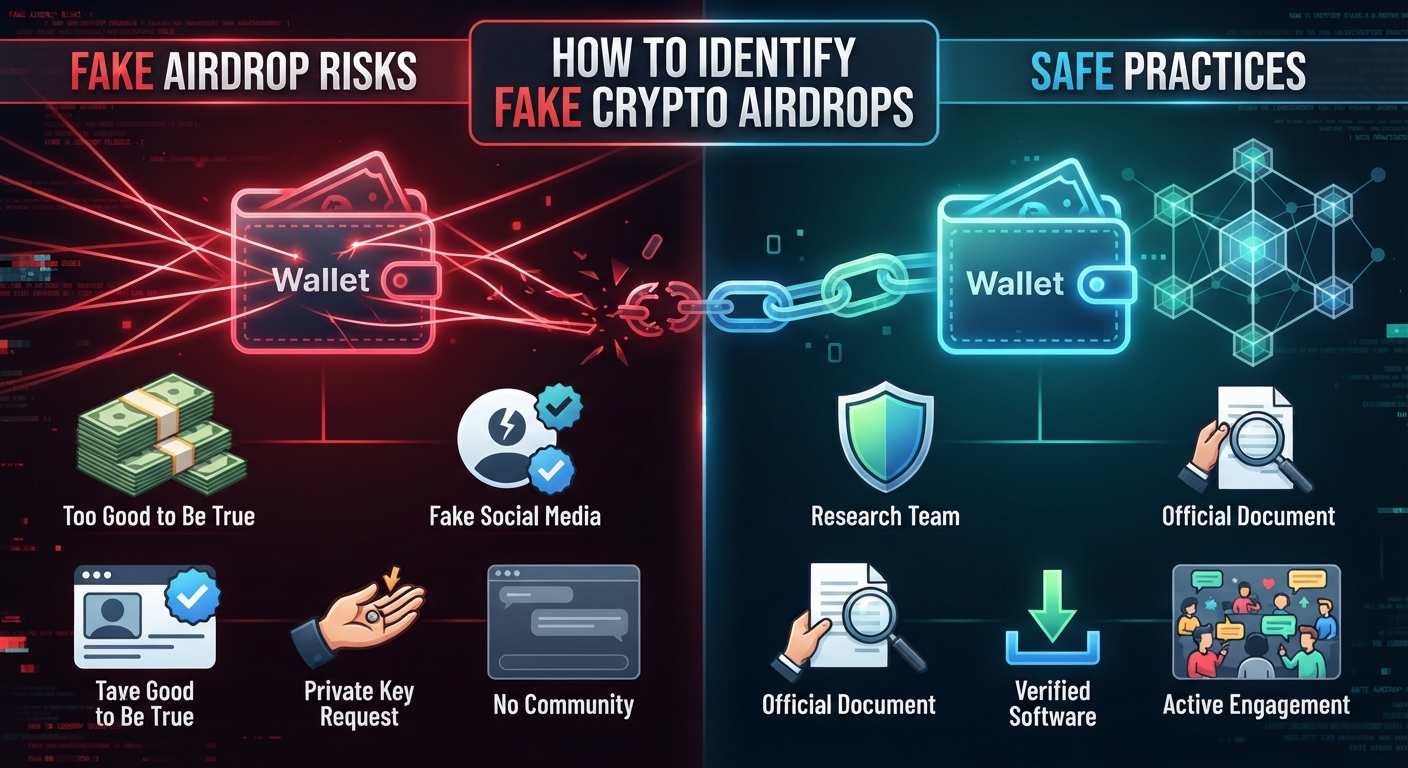 Learn how to identify fake crypto airdrops, avoid wallet scams, protect your assets, and safely participate in legitimate blockchain reward programs.